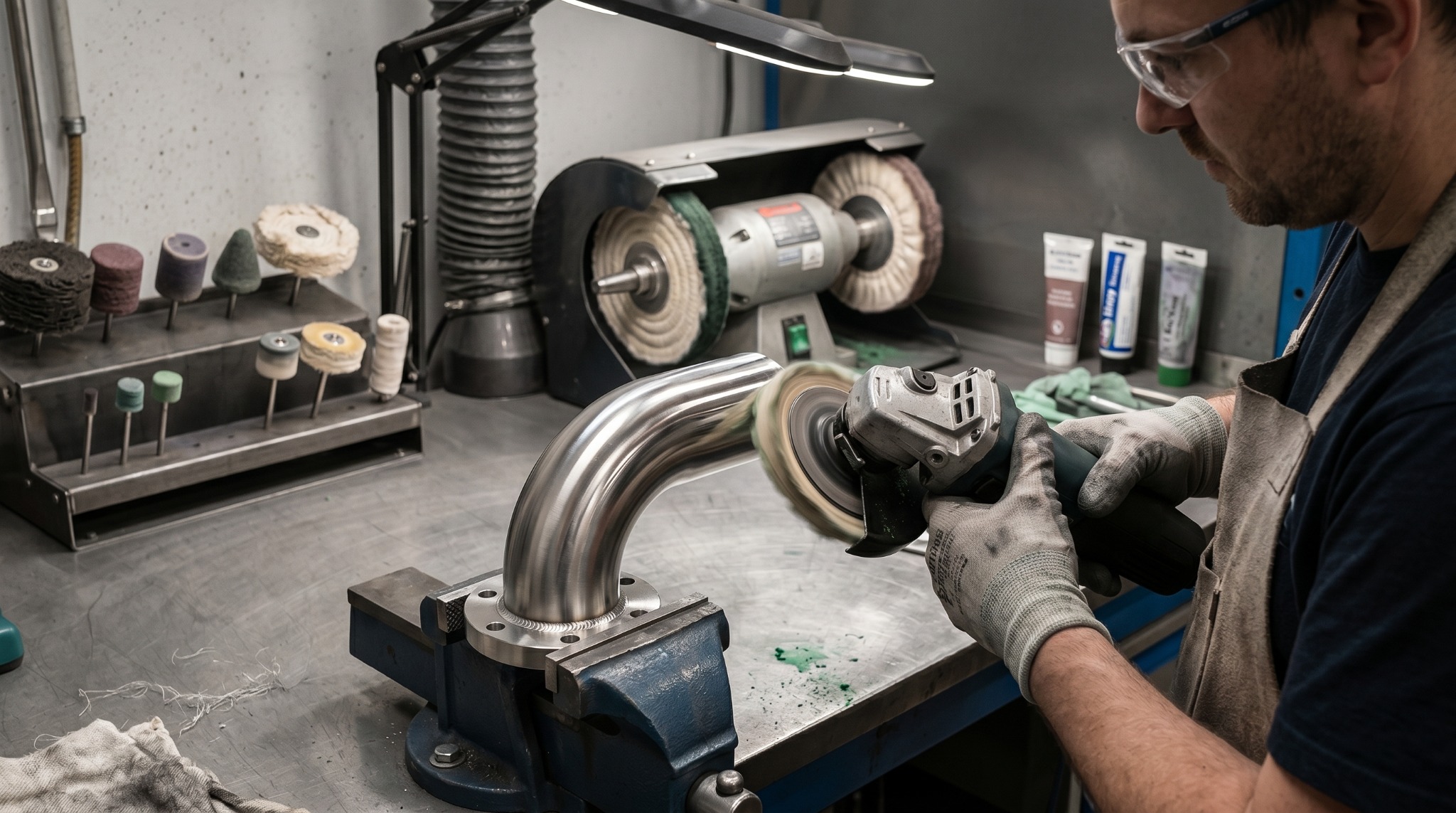 Mirror polishing stainless steel elbow
